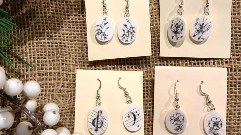 Scrimshaw Earrings